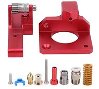 High Performance 3D Printer Extruder Dual Gear CNC Machined Aluminum Alloy Extruder Drive Feeder Compatible with Ender 3 CR10S PRO Btech 3D Printers Red Color 1.75mm Filament