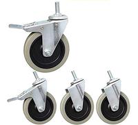 High Performance 4" Panel Rollers 100mm TPR Industrial Casters with Brake 300kg Load Capacity Quiet Wheels for Hospital Factory School & Hotel Use