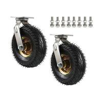 High-Performance 6"/8"/10" Rubber Swivel with Pneumatic Air Wheels 900 lbs Load Capacity Quiet Furniture Caster Wheels with Screws - Heavy-Duty Mobility Solution