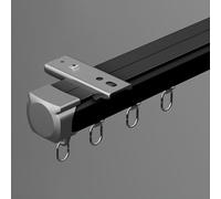 High-Performance 70-600cm Curtain Rod 2mm Aluminum Curtain Track System Wall & Ceiling Mount for Room Dividers in Living Room & Bedroom (Color: Black Size: 0.9m)