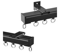 High-Performance Aluminium Curtain Track System, 1-Lane Corner Curtain Rods, Ceiling & Wall Mount, Complete Accessories & Rollers, 600cm (19.7ft) - Ideal for Windows & Curtains in France