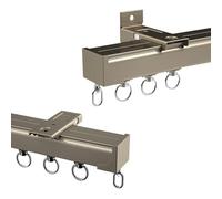 High-Performance Aluminum Curtain Track System, 1-Lane Corner Ceiling & Wall Mount, Complete Accessories & Rollers, 90cm (3.0ft) Window Curtain Rail for Smooth Operation