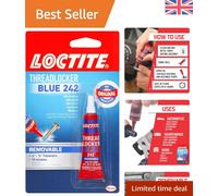 Loctite 209728 Heavy Duty Threadlocker, 0.2 oz, Blue 242, Single Thread Locking Adhesive, 0.2 Fl. Oz (Pack of 1), 2
