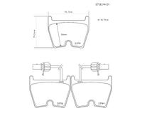 High Performance Brake Pad Set UPGRADE, SPORT | HP2000 Pads - Brembo 07.B314.01