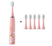 High-Performance Brushing Modes, Long Battery Life: Electric Toothbrush for Kids, Sonic Tech, 4 Cleaning Modes, Cute Animal Themes, 3D Curved Bristles