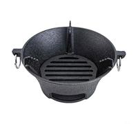 High-Performance Cast Iron Charcoal Grill Pan for Korean Cooking & Japanese Barbecue Compact Design (19.5 cm) - Ideal for Indoor & Outdoor Use