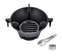 High-Performance Cast Iron Charcoal Pan for Korean Cooking & Japanese BBQ Compact 16cm Design Ideal for Grilling & Outdoor Cooking