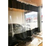 High-Performance Clear Vinyl Garage Curtain - Durable Sliding Divider for Privacy & Weather Protection in Warehouses Patios Outdoor Areas - Easy Install Heavy-Duty Design Industrial Quality