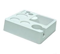 High Performance Coffee Tamping Station with Knock Box for Daily Use and Long Term Reliability on Any Countertop (White)