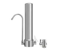 High-Performance Countertop Water Filter System with Stainless Steel Faucet, Carbon Rod for Effective Descaling & Filtrat - Easy Replacement Set for Kitchen Use