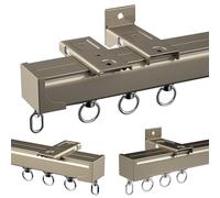 High-Performance Curtain Track, Ceiling & Wall Mount, Extra Thick Aluminum, Quiet Operation, Perfect for Room Dividers, Living Room & Bedroom, 500cm (16.4ft) - Champagne Finish