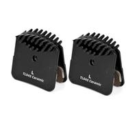 High Performance Disc Brake Pads with Alloy Plate and Cooling | Fins for Shimano Deore XT M8000, Saint M820, Zee M640, Water Resistant, 39.5x38.5mm, Black, 1 Pack