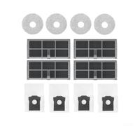 High Performance Filter for Dreame Robots: 99% Dust Trap | 4 dust bags, 4 filters, 4 mops, compatible X30 Pro L10S, easy to install