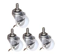 High-Performance Furniture Casters 304 Stainless Steel M8 Bolt Fixings Nylon Swivel Wheels 100 kg Load Capacity& Silent with Brakes Set of 4