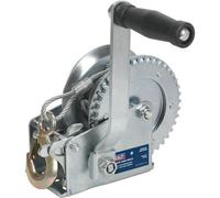 Geared Hand Winch with Cable - 540kg Capacity - Hardened Steel - Manual Break