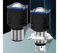 High Performance H4 H6 LED Headlamp with Aviation Aluminum Housing Long Lasting and Waterproof Design for Motorcycles (H6 yellow + white)