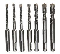 High Performance Hammer Drill Bits, Pack Of 7 Cross Masonry Drill Bits 4-12mm 110mm For Rotary Hammer