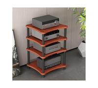 High-Performance HiFi o Rack, Wooden AV Stand for Amplifiers, Modern 4-Tier Ma Console, Corner Shelf DVD Display Unit, Brown TV Stand Fur