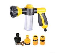 High-Performance Hose Nozzle with Internal Reservoir for Mixing Fertilizer or Cleaning Fluid 8 Spray Settings for Applications