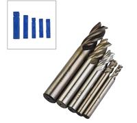 High-Performance HSS 4-Flute End Mills (5 pcs) - Straight Shank CNC Milling Cutters for Carbon Steel, Tool Steel & General Metalworking