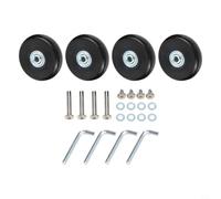 High Performance Luggage Replacement Wheels, 4 Pcs Rubber Suitcase Repair, Standard 6mm Bearing ID, Tools for Easy Setup (60x18MM)