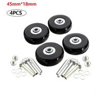 High Performance Luggage Replacement Wheels, 4 Pcs Rubber Suitcase Repair, Standard 6mm Bearing ID, Tools for Easy Setup (45x18MM)