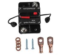 High Performance Manual Reset Circuit Breaker for For automotive and Marine Complete with Accessories for Easy Installation (80A)
