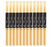 High-Performance Maple Drumsticks 12 Pairs for Snare Drum Practice with Teardrop Tip and Smooth Grip 5A Wood Sticks for OnStage Use