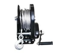 High-Performance Marine Hand Winch 800 kg/1763 lbs Capacity 20 m Steel Cable & Anti-Drop Hook Two-Way Ratchet Ideal for All Towing Applications 10 m.