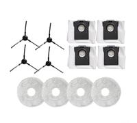 High Performance Parts For Midea V12pro Robot Vacuum Featuring Clog Resistant Dust Bags Side Brushes And Soft Mop Cloths(12pcs)