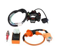 High Performance Racing Ignition Coil with 6 Pins CDI, Racing Ignition Coil CDI Spark Plug Magneto Stator for GY6 Moped Scooter