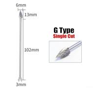 High Performance Rotary Burrs for Metal and Non Metal Grinding, Single Cut Design for Precision Work, 3mm Shank for Easy Handling (G)