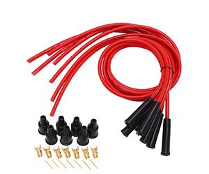 High Performance Spark Plug Ignition Wire Set 8mm Diameter 1m Length Ignition Spark Plug Wire Set for 6 Cylinder Classic Cars