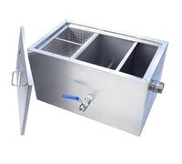 High-Performance Stainless Steel Grease Trap, Top Inlet Grease Interceptor for Restaurant, Canteen, Factory, Home Kitchen - 20x10x10in, Efficient Commercial Grease Management
