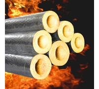 High Performance Steinwoll Insulation Pipe Sleeve 1m Length 60mm Diameter 30mm Thickness Aluminum Glass Wool Thermal Insulation for Steam Pipe Boilers