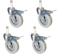 High Performance Swivel Casters Set of 4 4" Heavy Duty Wheels with Brake 280 kg Capacity Rubber Sleeve Ideal for Furniture & Dining Food Box M11 Piston rt