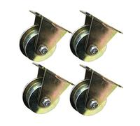 High Performance T Slot Wheels 2.5" 3" 4" Casters 600kg Load Capacity Heavy Duty Grooved Wheels for Sliding Gates Roll up Doors Industrial Machines Set of 4
