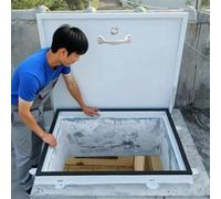 High-Performance ty Skylight Door - Custom Aluminum Alloy Frame & Galvanized Steel Plate Perfect for Residential/Commercial Roofs (26"x23") Enhanced Safety & Durability