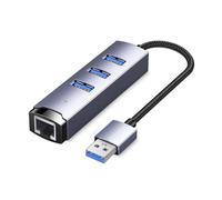 High Performances Double Chip USB Hubs USB C To Ethernet Adapter 1000Mbps Speed For Stable Internet For Window7/8/10/11 Multiports USB Splitter