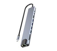High Performances USB C Hubs Multiports Adapter With Ethernet Card Reader USB Expansion And 4K Display Capabilities