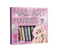 High Pigment Nailpen, Precision Tip Marker Tool, 1.96x1.96x4.72 Inches Manicure Set with Fine Control, Smudgeproof Ink Cosmetic, Art Tool with Sleek Style, Nails Accessory for Home and Salon