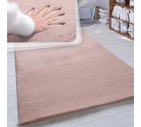 High-Pile Rug Living Room Faux Fur Super Soft Faux Rabbit Fur In Pink