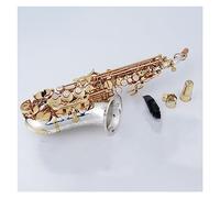 High-pitched Bent Pipe Saxophone Silvering Body Gold Key With Case Sax Mouthpiece Reeds Neck Saxophone for Student