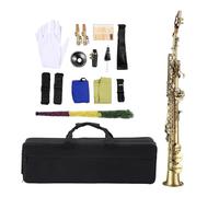 High Pitched Saxophone Straight Tube B Down Carved Saxophone Play Brass Saxophone Wind Instrument Set Accessories