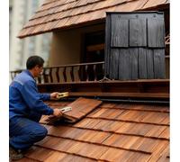 High Polymer Composite Wood-Grain Roof Shingles Tiles for Rooftop and Wall Decor, Rain Waterproof and High-Temperature Resistant Roofing Covers for Home Improvement