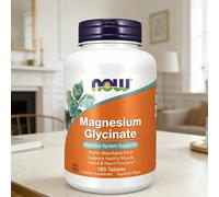 NOW Foods Magnesium Glycinate 180 Tablets High Potency Nervous Muscle Aid