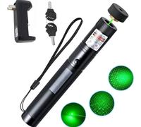 High Power 10000mW 532nm Green Laser Pointer with USB Charging & Gypsophila Light