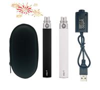 High Power 1100mAh eGo T vape battery-Adequate capacity 510 thread vaper pen eGo-T batteries-Recharging E-cig battery-2 packs E-Shisha - Includes E cigarettes charger (Nicotine Free)