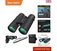 High Power 12x42 Binoculars: Waterproof, Fogproof & Ideal for Wildlife Viewing