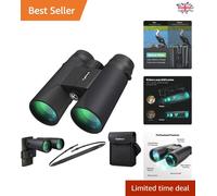 High Power 12x42 Waterproof Binoculars with Smartphone Adapter for Nature Lovers